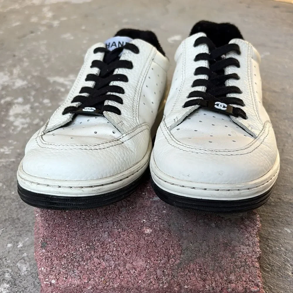 Chanel leather low tops